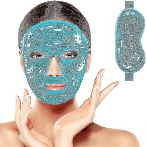 R&eacute;utilisable 2pcs Gel Perles Visage Et Yeux Masque Cadeau Ensemble,Th&eacute;rapie De Masque Chaud Et Froid Pour La Migraine,Soulagement De La Douleur,Les Poches,Sinus,Pression,Acn&eacute;,Maux De T&ecirc;te,Relaxa - Neuf