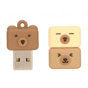 Cle USB 2.0 de 128 Go, design dessin anime, aspect ours, Plug and Play, compatible avec echange a chaud, resistante aux chocs, pour PC - Neuf