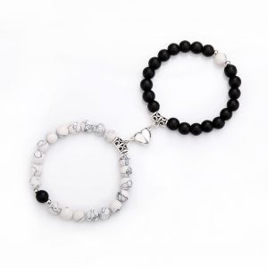 1 Bracelet Assorti Pour Couple, Petit Ami, Aimant En Forme De Coeur - Neuf
