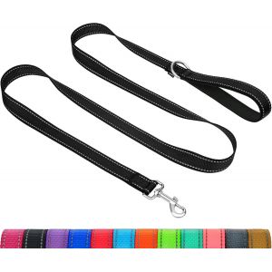 Taglory Laisse De Dressage R&eacute;fl&eacute;chissante Pour Chien, Poign&eacute;e Rembourr&eacute;e En N&eacute;opr&egrave;ne Et Crochet En M&eacute;tal, 1.2m X 2.0cm Laisse En Nylon Pour Petits Chiens, Bleu Fonc&eacute; - Neuf