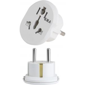 KALANKA-Adaptateur de prise universel 2 pi&egrave;ces, adaptateur de voyage UE UK vers adaptateur d'alimentation europ&eacute;en, compact et s&ucirc;r avec s&eacute;curit&eacute; enfant, adaptateur prise Chine Allemagne pour smartpho - Neuf