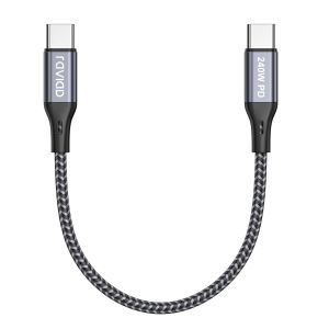 Câble USB C vers USB C Court 30CM,240W Cable USB C vers USB C PD3.1 Cable USB C Charge Rapide pour iPhone 15 Pro Max,Samsung S24 S23,MacBook Pro/Air,Pad Pro/Air,Laptops,Huawei,Pixel-Gris - Neuf