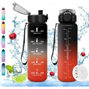 Shiba-Bouteille D'eau, Gourde 500ml/1l/1.5l, Sans Bpa, Étanche & Réutilisable, Bouteille D'eau Avec Marqueur De Temps Et Filtre, C[6 - Neuf