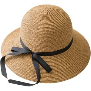 Kal-Femme Casquettes Visi&egrave;res Chapeaux De Soleil Upf 50+ Chapeau De Paille &Agrave; Bord Large - Neuf