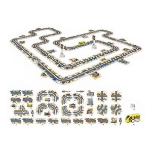 Ensemble de construction de wagons &agrave; monter soi-m&ecirc;me de 44 pi&egrave;ces avec rails et panneaux pour enfants - Neuf