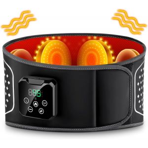 Asfasfq-Ceinture Chauffante Et Massante Lombaire Sans Fil, Coussin Chauffant Pour La Taille Avec 3 Modes De Massage Et 4 Niveaux De Température, Pour Soulager Des Douleurs Lombaires, Abdominales - Neuf