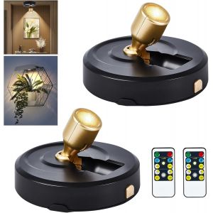 Ulteronixshop-2Pack Batterie Aliment&eacute;e LED Spot Lumi&egrave;re, &Eacute;clairage d'accentuation avec T&eacute;l&eacute;commande, Lumi&egrave;res de Cadre d'image, Lumi&egrave;res d'affichage d'art pour Tableau de Fl&egrave;ches Peintures de Portrai - Neuf