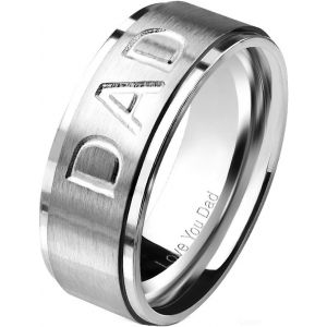 Kahfl-Mom Dad Doigt Bague De Gravure Cordon Bijoux Bague Acier Chirurgical 316l Bague De Fiançailles Bague Amitié Trau Bague Femme Homme Argent Noir Or Rose 47 (15) De 69 (22) - Neuf
