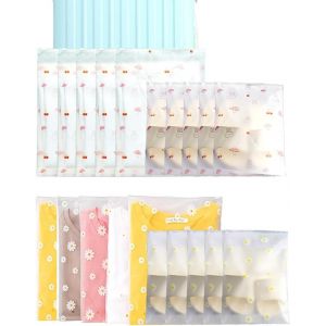 20 Pi&egrave;ces Sac De Rangement Voyage,Sac Zipper Voyage Plastique &Eacute;tanche,Sac De Rangement Plastique Transparent D&eacute;poli,Sac De Rangement En Vetement, Chaussures,Cosm&eacute;tiques(Floral) - Neuf