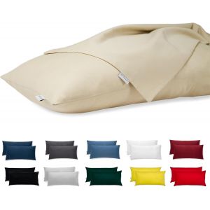 Cauc-Taie D'oreiller 40x80 Coton Satin Premium Lot De 2 Housse Coussin Pour Coussins Canap&eacute;/Lit Tissu Super Doux Resistant Et Lavable Hypoallerg&eacute;nique Anti-Acariens Avec Fermeture &Eacute;clair Invisible - Neuf