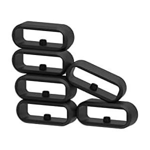 Mevronisshop-Garmin Lot De 6 Passants De Bracelet De Montre En Silicone, Anneau De Fermeture De Rechange, 22 Mm Et 18 Mm, Noir, En Caoutchouc - Neuf