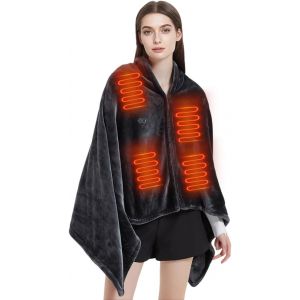 JGD-Couverture Chauffante &Eacute;lectrique, USB Plaid Chauffant &Eacute;lectrique, Couverture Chauffante de Flanelle, 3 Niveaux de Chauffage, Lavable Ch&acirc;le de Couverture Chauffantes pour Maison Bureau Camping - Neuf