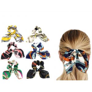 Chouchous &Agrave; N?ud Floral - Lot De 6 Accessoires Pour Cheveux - Neuf