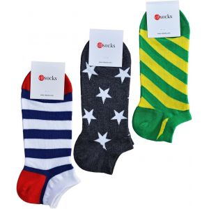 Shiba-Socquette Coloré Fantaisie Coton Doux Homme Femme (3 Paires) Chaussette Basse[1774] - Neuf