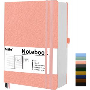 B5 Ligné Carnet De Notes De Journal Épaissi,360 Pages Et 100g/M² De Papier Résistant À L'encre,Carnets De Notes Avec Pochette Pliante Pour Le Bureau École Maison Écriture&notes(Rose) - Neuf