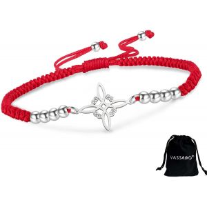 Trahoo-Sorcières Noeud Bracelet Pour Femmes Hommes En Acier Inoxydable Magique Celtique Noeud Réglable Couleur Perlé Tressé Sorcière Noeud Bracelets Chaîne Wiccan Bijoux - Neuf