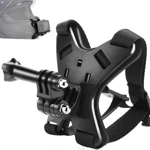 Support Casque Caméra d'action Support de Menton de Casque de Moto pour GoPro Hero 11,10, 9, 8, 7, 6, 5, 4, Session, 3+, 3, 2, 1, Hero (2018), DJI Osmo Action, SJCAM, Xiaomi Yi Action Camera - Neuf