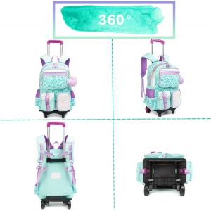 Cartable A Roulette Fille Primaire, Sac Dos Roulettes Pour Filles, Sac A Roulette Fille Pour Primaire Scolaire, Voyage, Cartable A Roulette Fille Ce2 - Neuf