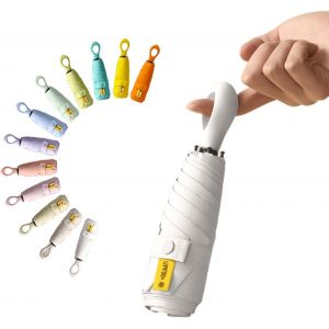 Mini Parapluie De Poche Pliant De Voyage Protection Uv Upf 50/Anti Tempete Ultra L&eacute;ger Et Femme R&eacute;sistant Aux Compact Portable Umbrella - Neuf