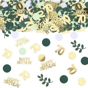 Lot de 200 confettis décoratifs pour 70 ans - Vert - Décoration de table - 70 ans - Pour homme et femme - 70 ans - Décoration d'anniversaire - 70 ans - Neuf