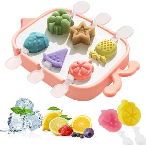 Kal-Moule Glace Bebe, 6 Pièces Mini Moule A Glace En Silicone Sans Bpa, Moule À Glace Avec Batonnet Reutilisable Facile À Libérer Fait Moule À Glace Maison Diy Popsicle Moule Pour Les Enfants - Neuf