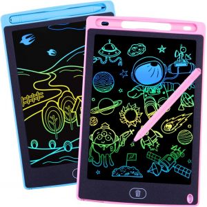ERYI-Lot 2 Table Tablette Dessin Enfants,8.5 Pouces Tablette Dessin Lcd Magique,Doodle Pad Avec Bouton D'Effacement,Jouets Pour Filles Garçons Bleu+Rose - Neuf