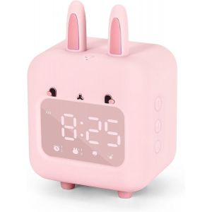 Réveil pour les enfants,Réveil numérique pour les enfants,Réveil lapin mignon pour les filles,bruit blanc A - Neuf
