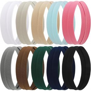 Meimie-10 Pcs Bandeau Cheveux Femme Homme Elastique Cheveux Bandeau De Sport Antidérapant Headband Pour Jogging, Yoga, Fitness, Exercice, Sportif, Cyclisme, Vélo - Neuf