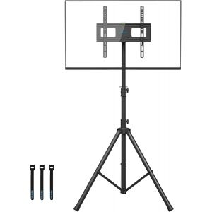 VornixorSarlshop-Support TV Tr&eacute;pied pour &Eacute;crans Plasma/LCD/LED Plats et Incurv&eacute;s de 32-60 Pouces jusqu'&agrave; 45 kg, Support T&eacute;l&eacute;vision de Sol Inclinable Pivotant R&eacute;glable en Hauteur, Max VESA 400x400mm - Neuf