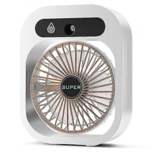 Ventilateur de conditionnement Bureau Ventilateur de brumisation Refroidissement Humidificateur rechargeable USB Ventilateur de pulvérisation portable avec 3 victoires - Neuf