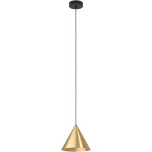 Suspension Luminaire Narices,Lustre Chambre Minimaliste,Plafonnier Salon Ou Salle À Manger En Métal Laiton Brossé,Doré Et Noir,Douille E27 - Neuf