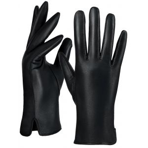 Sans Chrome Gants En Cuir Pour Les Femmes, D'Un &Eacute;cran Tactile De Cuir De Mouton, La Laine, Doubl&eacute;e D'Hiver, Gants D'&Eacute;quitation Pour Le Froid - Neuf