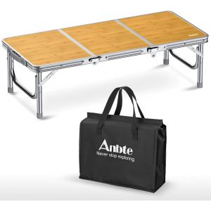 Ulteronixshop-Table De Pique-Nique Pliante Basse 3ft, Aluminium Renforc&eacute; Avec Sac De Rangement, Poign&eacute;e Portable, L&eacute;g&egrave;re, Supporte Jusqu'&agrave; 30 Kg, 87cm X 40cm X 26cm, Jaune, Pour Camping, Plage, Bbq - Neuf