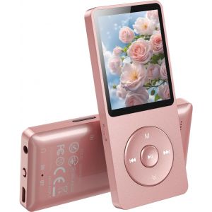 64Go Lecteur MP3 Bluetooth 5.3 Lecteur Musical avec Haut-Parleur et Bouton Volume Baladeur Portable sans Perte HiFi 70H Ultra-Longue Autonomie MP3 Sport avec Radio FM(sans Casque)-Or Rose - Neuf