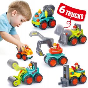 TDRFL-Cadeau Jouet Bebe 1 An Jouet Voiture Enfant 2 Ans Jeux Exterieur Enfant Camion Cadeau Pelleteuse Garcon 3 Aans 6 Pcs Mini Trucks Engins De Chantier Jouets Pour Garçon Et Filles - Neuf