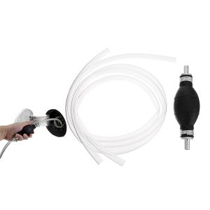 Pompe de transfert de liquide manuelle avec tuyau pour diesel, carburant, eau, k&eacute;ros&egrave;ne - Pompe &agrave; siphon manuelle avec pinces - Neuf