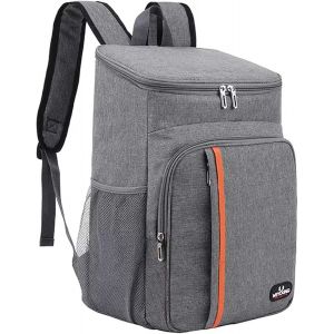 Ulteronixshop-18L Sac &agrave; Dos Isotherme, Sac &agrave; Dos Glaci&egrave;re Portable, Sac &agrave; Dos Thermique Etanches pour Homme Femme Pique-Nique, Repas et Boissons, Camping, Plage, 29 x 19 x 42cm (Gris) - Neuf