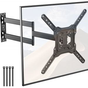 MEVRONISSHOP-Support Mural TV &agrave; Extra Longue Port&eacute;e 728 mm pour TV 23-65 Pouces LCD/LED/OLED, Support TV d'angle avec Support pivotant et inclinable &agrave; 180&deg;, VESA 400 x 400 mm Max. VESA 400 x 400 mm - Neuf