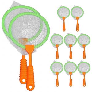 Lot de 10 filets de pêche portables pour enfants, jouet d'extérieur pour attraper des poissons - Neuf