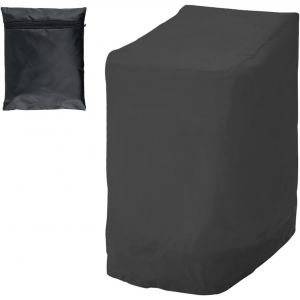 Housse De Chaise De Jardin Empilable Oxford 210d Robuste Et Imperm&eacute;able Avec Grille D'a&eacute;ration, Coupe-Vent, Anti-Uv, Avec Cordon De Serrage, 114 X 85 X 65 Cm (1 Pi&egrave;ce) - Neuf