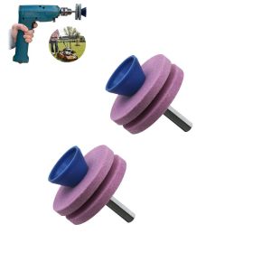 aff&ucirc;teurs de lame de tondeuse &agrave; gazon double couche (rose), aff&ucirc;teur de lame de tondeuse &agrave; gazon r&eacute;sistant &agrave; l'usure adapt&eacute; &agrave; la plupart des perceuses &eacute;lectriques ou perceuses &agrave; main - Neuf