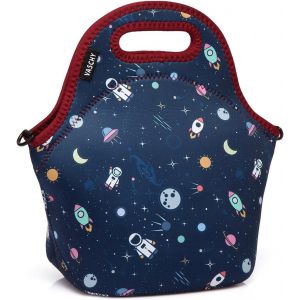 Sac Isotherme Repas Enfant, Néoprène Lunch Bag Garcon Imperméable Sac Thermique Sac À Pique-Nique Le Déjeuner Fourre-Tout Homme École Voyage Avec Bandoulière Détachable, Astronaute - Neuf