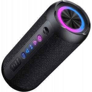 Enceinte Portable Bluetooth 5.4 Sans Fil Avec Bass Puissantes, 30W Enceinte Bluetooth, Autonomie 30 Hrs, Lumières Rgb, Appairage Tws, Ipx7, Aux, Tf, Pour L'Extérieur/La Fête/Voyage, Noir[Z478] - Neuf