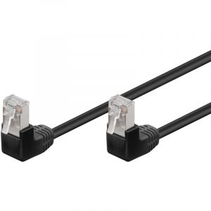 Cat 5e C&acirc;ble Patch 2x 90&deg; Coud&eacute;, F/utp, Noir, 5 M, Conducteur En Aluminium Plaqu&eacute; Cuivre (cca), 2x Prise Rj45 90&deg; (8p8c). Longueur De C&acirc;ble 5 M - Neuf