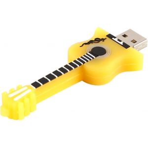 Clé USB 2.0 32 Go en Forme de Guitare Mignonne de Dessin animé pour Stockage de données (Jaune) - Neuf