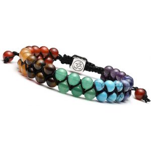 Ventes Promotionnelles 7 Chakra Reiki Guérison Cristal Pierre De Yoga Pierre Perlée Tressé Bracelet Réglable Femmes Bijoux - Neuf