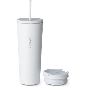 Tianyi-Mug Isotherme Avec Paille Et Couvercle 720ml - Acier Inoxydable, Anti-Fuite, Double Paroi, Boissons Chaudes Et Froides - Tasse Isotherme Pour Voyage, Voiture, Uni - Neuf