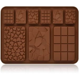 KAL-Moules À Chocolat En Silicone, Moule Tablette Chocolat De 9 Cavités, Moule Cake Factory Pour Les Bonbons, Les Gelées, Les Chocolats Carré, Pour L'Avent Et La Saint-Valentin - Neuf