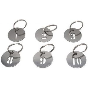 LETNERNY-Étiquettes Numérotées De 2,5 Cm ¿ Porte-Clés En Acier Inoxydable 304 Avec Anneaux ¿ Durable Et Imperméable Pour Une Organisation Facile - Neuf