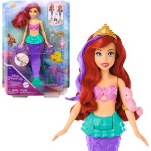 Eryi-Disney Princess Jouet Aquatique Poupée Ariel La Petite Sirène Nageuse Et Figurine Hippocampe, Avec Cheveux Et Queue De Sirène Couleur, Jouet Enfant, A Partir De 3 Ans, Hpd43 - Neuf
